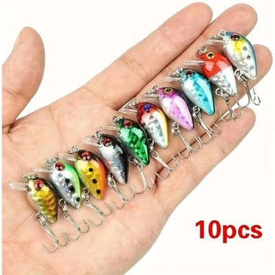 10 Stuks Mini Rock Fatty Kunstaas, 2,6 cm 1,2 g Plastic Hard Lokaas, Gesimuleerd Kunstmatig Vis Lokaas voor Zoetwater en Zoutwater Vissen 10 beige