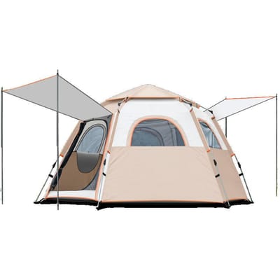 Kampeertent Automatisch Dubbel Dubbel Dubbel Zeshoekige Tent Buiten 3-4 Personen Kamperen Kamperen Waterdicht Gemakkelijk Op te Zetten Tent 280x280x155cm