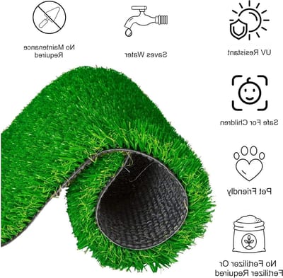 Kunstgras Tapijt - Balkon Gras - Tuin Decoratie - Hoge Dichtheid - 2 X 8 Voet - Natuurlijk Groen