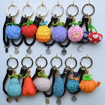 12 stuks One Piece Sleutelhanger Anime Luffy Ace Law Duivelsvrucht Sleutelhanger Creatieve Hanger Auto Sleutelhouder Decoratie Kerst Hoge Kwaliteit Cadeaus gray