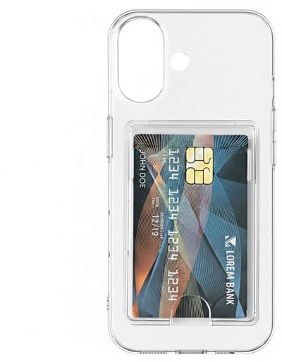 Casemania Hoesje Geschikt voor Apple iPhone 17 - Transparant - Anti-shock Back Cover met Pasjeshouder - Telefoonhoesje met Kaarthouder