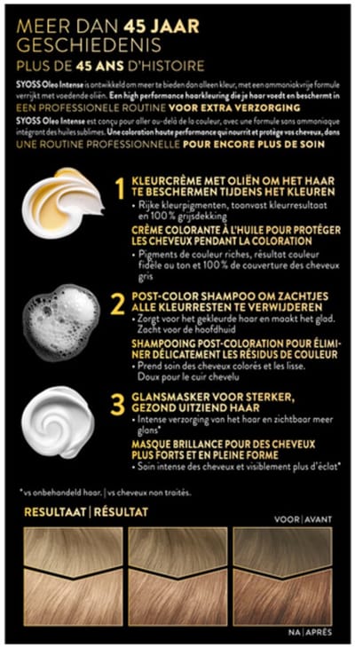 Syoss Oleo Intense Haarverf 8-68 Vanilla Blond - 3 x - Voordeelverpakking