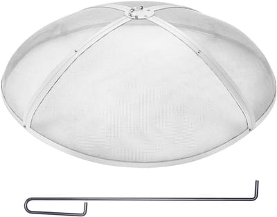 Vuurkorf Deksel - Vonkbescherming - Buiten Genieten - Roestvrij Staal - 40 inch Diameter - Zilver