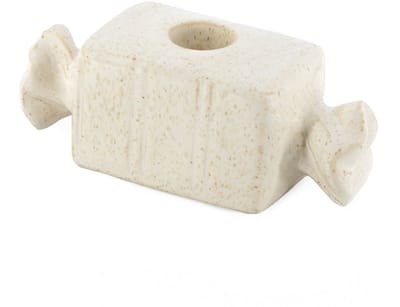 Aardewerk kaarsenstandaard Snoepje beige