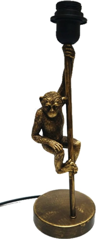 Vaderdag - Lamp Metal Monkey Gold 13x12x38cm
