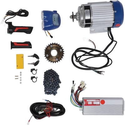 48V Gelijkstroom 1000W Elektrische Borstelloze Motor Kit Laag Geluidsniveau Motorcontroller Voorlicht Tandwiel Ketting Draai gray