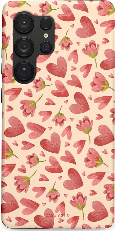 Casetastic Hoesje Geschikt voor Samsung S25 Ultra - Stijlvolle Beschermende Duo-layer Case - Verbonden Hartjes