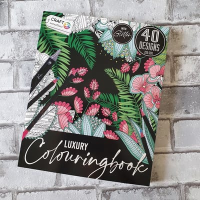 Kleurboek-volwassenen - met glitter - Luxury colouringbook - 40 designs - 250gsm