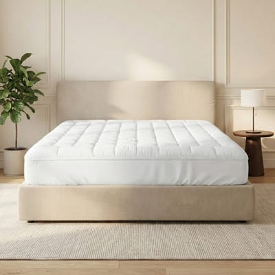 Dekbed-Discounter - Sleeptime Wasbare Topper & Hoeslaken 90 x 200 cm - Zacht en luchtig ligoppervlak - Geschikt voor de droger - Wit
