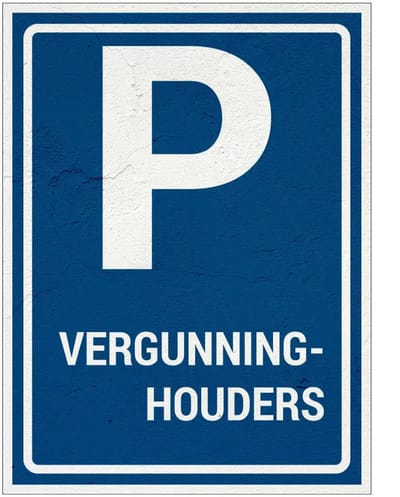 Vergunninghouders parkeerplaats bord - E9 | Sign Again materiaal | 20 x 15 cm