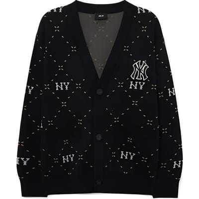 Sweater Tricot imprimé logo lettre MLB New York Yankees Unisexe Noir 3AKCM0431-50BKS S black