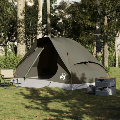 Vidaxl Tente de Camping, 4 Personnes, Dôme, Marron, Imperméable