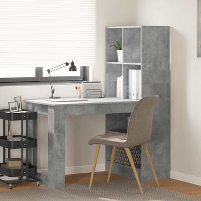 vidaXL - Bureau - Beton - Grijs - Bewerkt - hout - 122 - x - 67 - x - 145 - cm