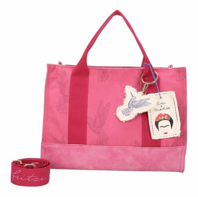 Fritzi aus Preußen schoudertas Fritzi x Frida Kahlo Tote Bag Limited Kolibri Canvas Pinki roze
