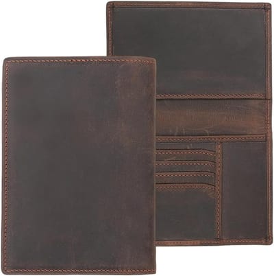 Slim Bifold RFID Blocking Paspoort Wallet van Echt Leer voor Reizen met Kaartslots en ID Bag voor Mannen en Vrouwen