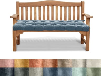 Bankkussen - Zitkussen - Buiten Zitten - Antislip Bodem - 120x40x6 cm - Blauw