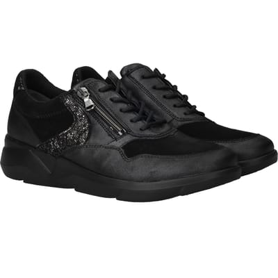 Waldläufer K Funky Sneakers - Leer - Dames - Zwart - Maat 37