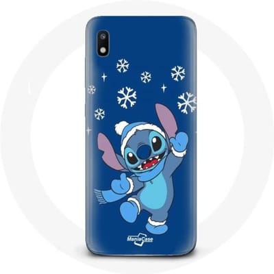 Hoesje voor Samsung Galaxy A10 Stitch sneeuw Kerst blauw blauw