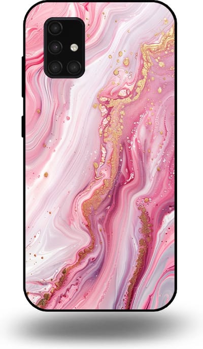 Smartphonica Telefoonhoesje geschikt voor Samsung Galaxy A71 5G met marmer opdruk - TPU backcover case marble design - Roze geschikt voor Samsung Galaxy A71 5G