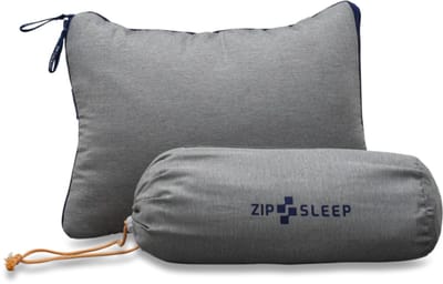 Zipsleep Hoofdkussen Travel - Aanpasbaar Reiskussen - 30x40 cm - vulling van traagschuim (memoryfoam) - verstelbaar met ritsen - optimaal reisformaat van 30x40cm - reiskussen inclusief handige bewaartas