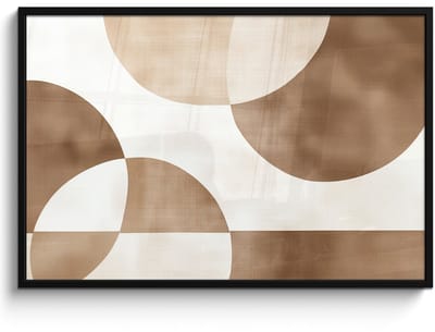 Poster in lijst - Fotolijst 120x80 cm - Posters - Snijdende cirkels - Overlappende vlakken - Posterlijst zwart - Decoratie - Wanddecoratie woonkamer - Muurdecoratie slaapkamer