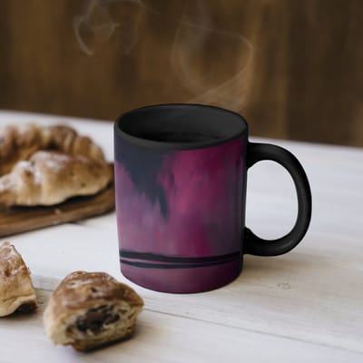 Magische Mok - Foto op Warmte Mokken - Koffiemok - Spitzen - Paars - Contrast - Magic Mok - Beker - 350 ML - Theemok