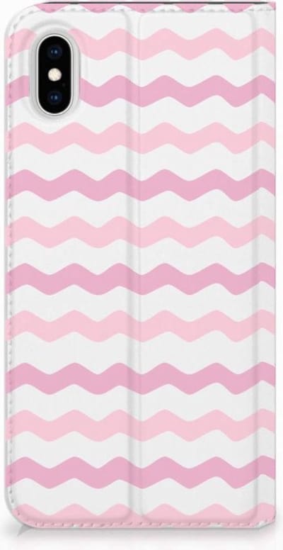Apple iPhone Xs Max Hoesje met Magneet Waves Roze