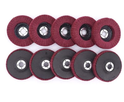 10x Polijstschijf 100mm voor Haakse Slijper - Nylon Facetschijf voor RVS en Metaal