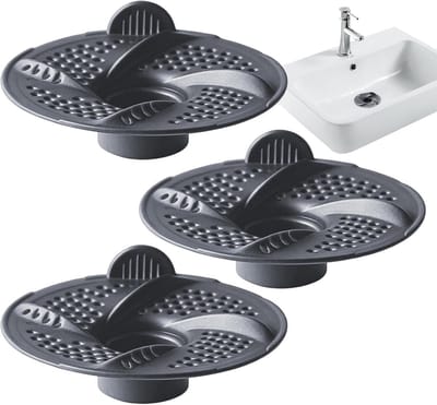Doucheput Haarfilter - Afvoerzeef Rioolput - Verstoppingen Voorkomen - Precisie Mesh Structuur - 3 Stuks - Wit