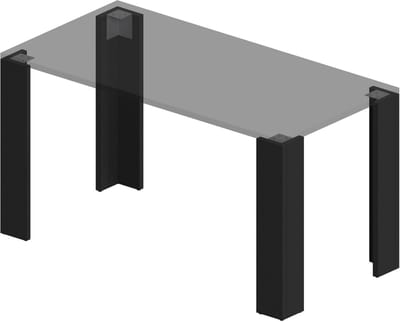 Set van 4 Zwarte Tafelpoten voor DIY Meubels en Bureaus, 72 cm Hoog