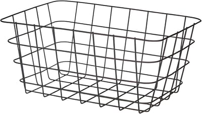 Industriele draadmand - zwart - metaal - 22 x 30 x 14 cm - opbergmand - woonaccessoires