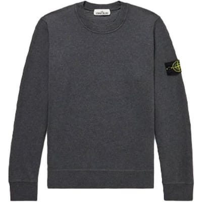 Stone Island Logo Patroon Pullover Ronde Hals Sweatshirt Heren sweatshirt Grijs 751563020-V0M67 L gray