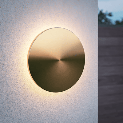 HOFTRONIC Casper L LED Wandlamp Goud - 2700K warm wit - 19 Watt - Rond - Muurlamp voor binnen en buiten