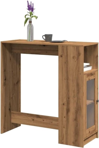 Bartafel met plank - Hoge tafel - Gezellig samenzijn - Ruime opbergvakken - 101 x 40 x 1035 cm - Artisan-eiken
