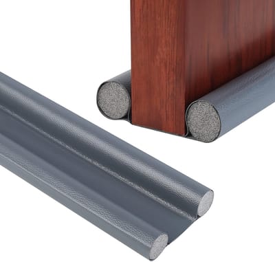 Draai- en tochtstrip voor deuren, 96 cm, isolerende deurafdichting, tochtwering, geluidsisolatie en bescherming tegen kou en tocht (Grijs)