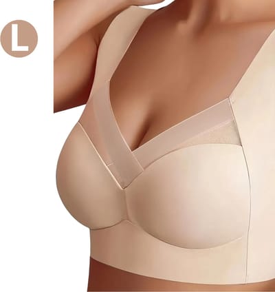 Livano BH Zonder Beugel - Zonder Bandjes - Push-up Bh's - Comfort Bh - Beige L