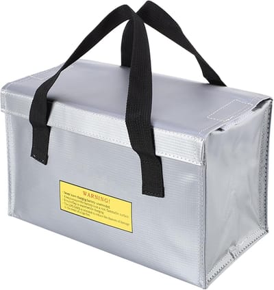 Batterij Opbergdoos - Batterij Container - Veilige Opslag - Brandwerend Materiaal - 26 cm - Zwart