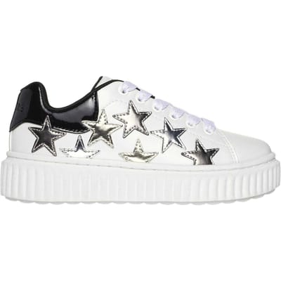 Skechers Meisjes Hiridge Platform Sneakers (Wit/Zwart)