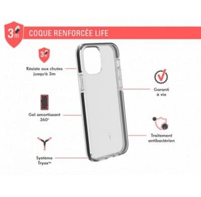 Force Case, Hoesje geschikt voor iPhone 12 Pro Max - LIFE Versterkt, Transparant