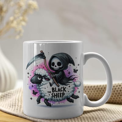 Creasowl® The Black Sheep Mok 325 ml – Koffiemok met Spreuk – Grappige Mok voor Vrouwen – Cadeau voor Vriendin, Verjaardag, Kerst of Cadeautje voor Haar – Theemok & Koffiekopje