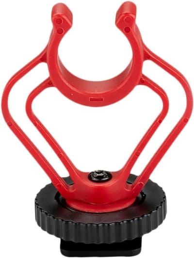 Microfoonhouder - Compacte Standaard - Opname Geluid - Lichtgewicht ABS - 5.6 x 4 x 3 cm - Rood Zwart