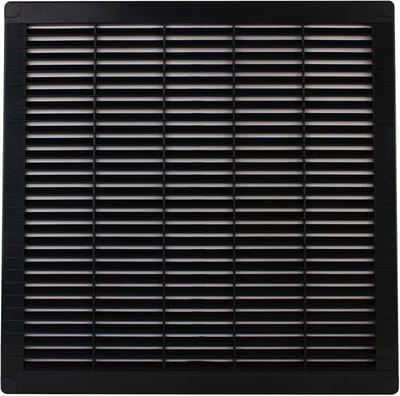Afvoerluchtrooster Ventilatie Vlak Antraciet 350x350mm Kunststof Hoekig