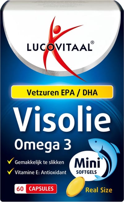 Lucovitaal Visolie Omega 3 mini softgels - 2 x 60 softgels - Voordeelverpakking