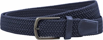 Houtkamp Blauwe Elastische riem - Dames en Heren - Rekbare Riem - Afgeronde Gesp - Stretch Elastiek - Blauw - Lengte totaal 110 cm / Riemmaat 95