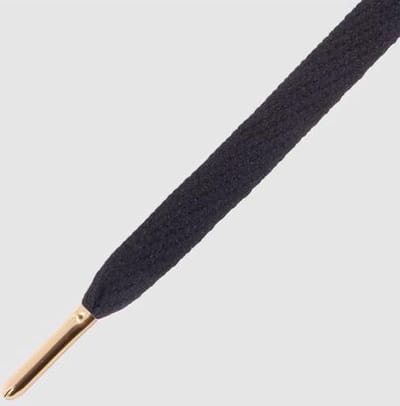 Mr. Lacy  - Schoenveters - Veters - Sneakerveters - Smallies - Plat - Zwart - Gold Tip - Lengte 90 cm