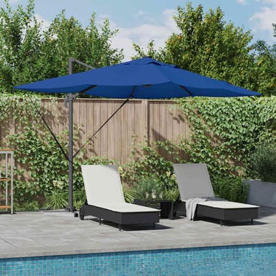 vidaXL - Parasol - 352 - x - 251 - x - 265 - cm - Polyester - en - Aluminium - Azuurblauw