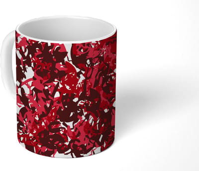 Mok - Koffiemok - Patroon - Jungle - Rood - Mokken - 350 ML - Beker - Koffiemokken - Theemok
