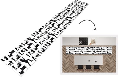 Keukenloper - Loper keuken - Patronen - Muziek - Band - 300x50 cm - Keukenloper vinyl