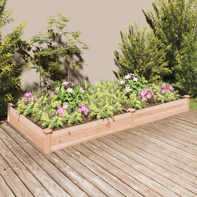 vidaXL - Plantenbak - verhoogd - met - voering - 240x120x25 - cm - massief - vurenhout