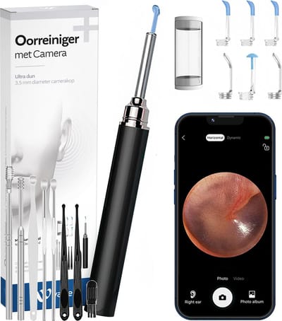VAIVE Oorsmeer Verwijderaar met Camera - Oorreiniger Oorsmeer - Oor Schoonmaken - Oorlepel